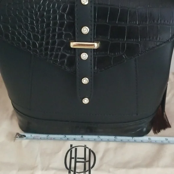 NWT House of harlow 1960 Crystal Studded Black Backpack Shoulder Handbag - Picture 12 of 14